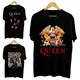 New Queen Rock Band T-shirt Hommes Court Casual Coton Imprimé Noir Pour Femmes Streetwear
