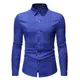 Chemise de smoking de mariage bleu royal pour hommes chemises provoqué à manches longues coupe