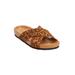 Wide Width Women's The Gia Footbed Sandal by Comfortview in Animal (Size 9 1/2 W)