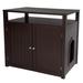 Black Cat Litter Box Enclosure Furniture Large Box House with Table, 31.5" L X 20" W X 21" H, Medium/Large