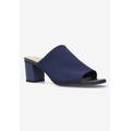 Wide Width Women's Carmella Mules by Easy Street in Navy Stretch Fabric (Size 11 W)