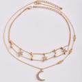 Urban Outfitters Jewelry | Gold Crescent Moon Star Choker Necklace | Color: Gold/Red | Size: Os