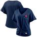 "Women's Fanatics Branded Navy Boston Red Sox Sport Resort Script Washed Tie Front V-Neck T-Shirt"