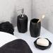 Evideco Diamond Stoneware Bathroom Soap Dish Cup Stone in Black | 1 H x 4 W x 5 D in | Wayfair 6480103