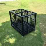 Tucker Murphy Pet™ Kairi Heavy Duty Playpen Cage Pet Crate Metal in Black | 28.7 H x 36.6 W x 24.4 D in | Wayfair FBAB9FD94B2846A6840CE0B578181680