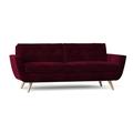 Poshbin Callie 85" Wide Square Arm Sofa w/ Reversible Cushions in Red/Brown | 36 H x 85 W x 37 D in | Wayfair 1001-VELBUR-NAT-Standard