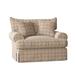 Armchair - Paula Deen Home Chalkline 54" Wide Armchair Wood/Polyester/Cotton/Velvet/Fabric/Other Performance Fabrics in Brown/Red | Wayfair