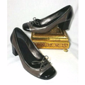 Coach Shoes | Coach Britiny Lace Up Cap Toe Heels 8.5 | Color: Black/Silver | Size: 8.5