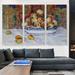 ARTCANVAS Still Life w/ Peaches 1881 by Pierre-Auguste Renoir - 3 Piece Wrapped Canvas Painting Print Set Canvas, in Red/Yellow | Wayfair
