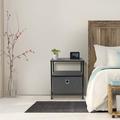 Sorbus 1 Drawer Nightstand Wood/Metal in Black | 18.37 H x 15.75 W x 15.75 D in | Wayfair DRW-TB1-BLK