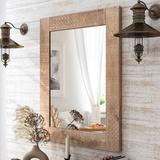 Langley Street® Gauvin Boho Accent Mirror Wood in Brown | 39.5 H x 31.5 W x 1 D in | Wayfair B0DCB8277EB04BD4988B637C1CDA017C