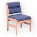 Symple Stuff Geier 21.5" W Polyester Seat Waiting Room Chair w/ Wood Frame in Blue | 33.5 H x 21.5 W x 23.25 D in | Wayfair