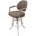 Winston Porter Philadelphia Swivel Counter & Bar Stool Upholstered/Metal in Black/Brown | 20 W x 21 D in | Wayfair DD8F7CFB05654E479223784F26DA6CB6