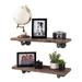 Williston Forge Ternes 2 Piece Solid Wood 24 inch Floating Shelf Wood in Brown | 7.5 H x 24 W x 6.75 D in | Wayfair