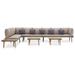 George Oliver Patio Furniture Set Patio 8-Seater Sofa w/ Table Solid Acacia Wood Wood/Metal/Natural Hardwoods in Brown | Wayfair