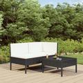 Ebern Designs Patio Furniture Set 3 Piece Patio Sectional Sofa w/ Table Poly Rattan Synthetic Wicker/All - Weather Wicker/Wicker/Rattan | Wayfair