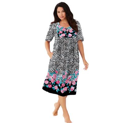 Plus Size Women's Mixed Print Short Lounger by Only Necessities in Natural Leopard (Size 1X)