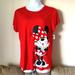 Disney Tops | Disney Parks Top Minnie Women Short Sleeve | Color: Red | Size: 1x