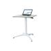 Latitude Run® Amilcar Height Adjustable Peninsula Standing Desk Plastic/Acrylic/Metal in White | 25 W x 18 D in | Wayfair