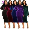 Robe crayon à manches longues en velours violet pour femmes robes de soirée sexy pour dames de