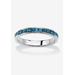 Women's Sterling Silver Simulated Birthstone Stackable Eternity Ring by PalmBeach Jewelry in March (Size 5)