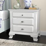 Alcott Hill® Whitcher 3 - Drawer Solid Wood Nightstand Wood in White | 28 H x 28 W x 17 D in | Wayfair C01AC8D8BF804FB6B008E66EB19E6416