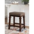 Charlton Home® Sandie Sturdy Wood Backless Stool Wood/Upholstered in Brown | 25 H x 20.47 W x 14.49 D in | Wayfair 7285D658F30543EA9FDED0026BDAF0D8