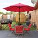 Arlmont & Co. Bruton 9' Market Umbrella Metal in Red | 94.8 H x 108 W x 108 D in | Wayfair D35E4D57E103485DA8D2BE0A5527D939