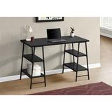 17 Stories Computer Desk, Home Office, Laptop, Storage Shelves, 48"L, Work, Metal Wood/Metal in Black | 30 H x 47.25 W x 23.75 D in | Wayfair