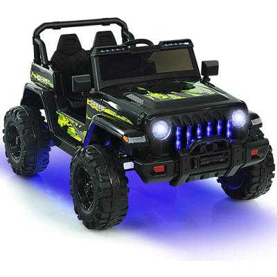 Costway 12V Kids Ride-on Jeep Car with 2.4 G Remote Control-Black & Green