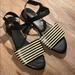 Kate Spade Shoes | Kate Spade Saturday Night B/W Stripe Sandal | Color: Black/White | Size: 10