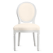 Camille Dining Chair - High Gloss White - Velvet Bone