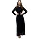 Meijunter Muslim Dresses for Women - Lace Long Sleeve Maxi Dress Ethnic Clothing Abaya Arabic Dubai Kaftan , Black, Tag M=UK 10