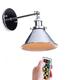 Yuanling Vintage Swing Arm Wall Light Antique Industrial Wall Lamp, Led Remote Control Battery Operated Indoor Wireless Chrome Wall Sconce Light Fixture for Aisle Loft Room Bedside Wall Decor