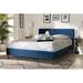 Corrigan Studio® Attaway Low Profile Platform Bed Upholstered/Polyester in Blue | 37.8 H x 56.7 W x 77.6 D in | Wayfair