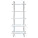 Everly Quinn Philomene 79" H x 31.5" W Stainless Steel Etagere Bookcase in Gray | 79 H x 31.5 W x 17.75 D in | Wayfair