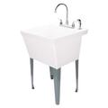 Utility-Sink 22.88 in. L x 23.5 in. W Free Standing Laundry Sink w/ Faucet in Gray/White | 44.75 H x 22.88 W x 23.5 D in | Wayfair 040 US6501CP
