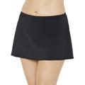 Plus Size Women's Chlorine Resistant A-line Swim Skirt by Swimsuits For All in Black (Size 16)