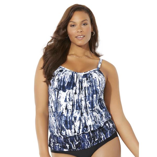 plus-size-womens-lightweight-scoop-neck-blouson-tankini-top-by-swimsuits-for-all-in-navy-bamboo--size-18-/