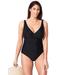 Plus Size Women's V-Neck One Piece Swimsuit by Swimsuits For All in Black (Size 16)