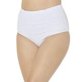Plus Size Women's Shirred High Waist Swim Brief by Swimsuits For All in White (Size 14)