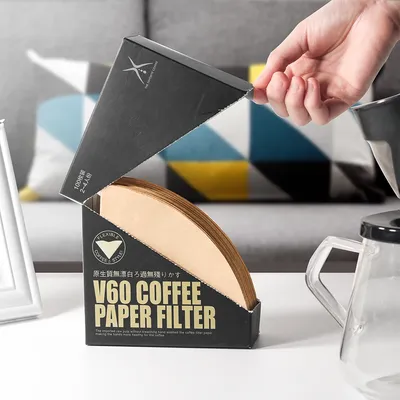 Cône en papier en forme de V pour goutteur filtre à café outils de goutte à goutte
