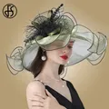 Chapeau Fascinateur de mariée élastique pour femmes chapeaux en organza Derby robe de soirée thé