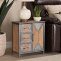 Baxton Studio Laurel Rustic Industrial Antique Grey Finished Metal & Whitewashed Oak Brown Finished Wood 3-Drawer Accent Storage Cabinet - Wholesale Interiors AM19136-Oak/Grey-Cabinet