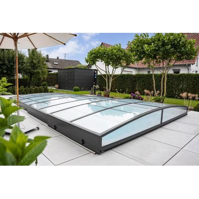 Automatische Poolüberdachung - elektrisch mit Motor SkyCover® Neo 3.5x5.3m - einseitige Schiene