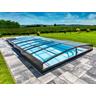 Poolüberdachung / Schwimmbeckenüberdachung mit einseitiger Schiene SkyCover® Neo Clear 3.5x5.3m