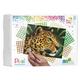 Pixel P090042 Mosaik Geschenkverpackung Leopard, Pixelbild ca. 25,4 x 20,3 cm, kinderleichtes Stecksystem, ohne Bügeln und Kleben, Steinchen aus Biokunststoff, ideal für Kinder