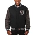 Men's JH Design Black Los Angeles Kings Domestic All-Wool Jacket with Embroidered Logos