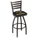 Holland Bar Stool NCAA Swivel 30" Bar Stool Upholstered/Metal in Black/Brown | 45 H x 18.5 W x 17 D in | Wayfair L01430SouMis