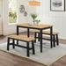 Lark Manor™ Aaliyanna 3 Piece Dining Set Wood in Black | Wayfair B6062EBB49BB4943A78C76469D6BE269